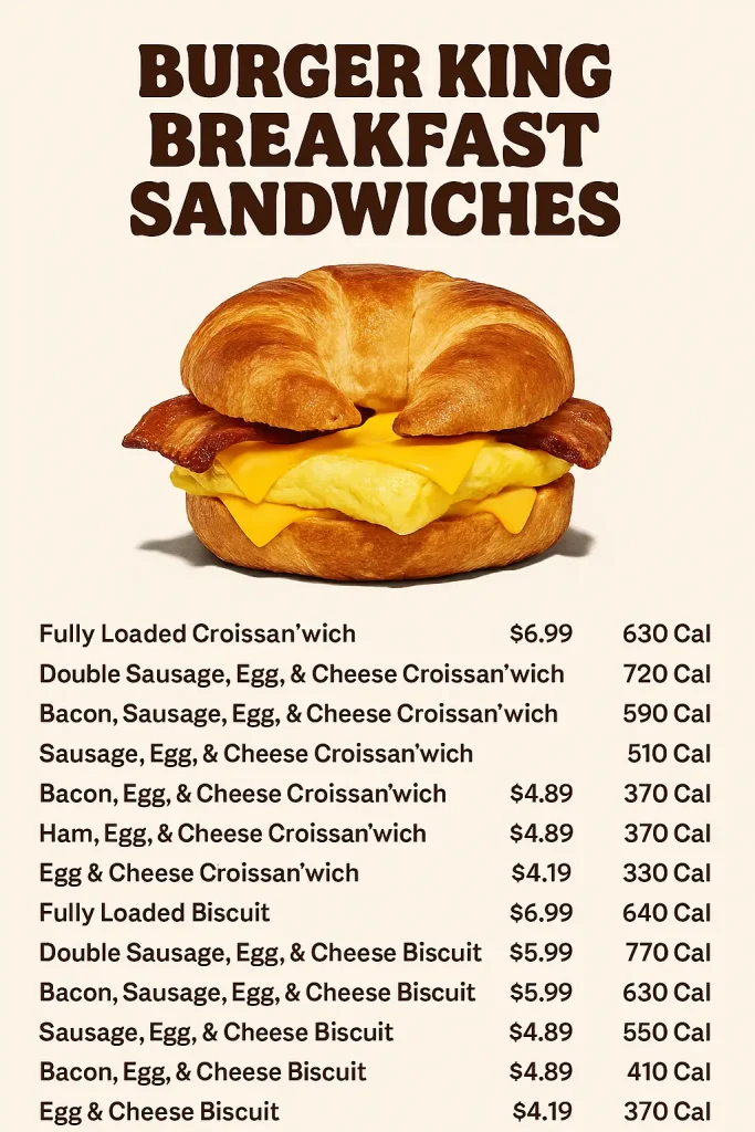 Burger King Breakfast Sandwiches